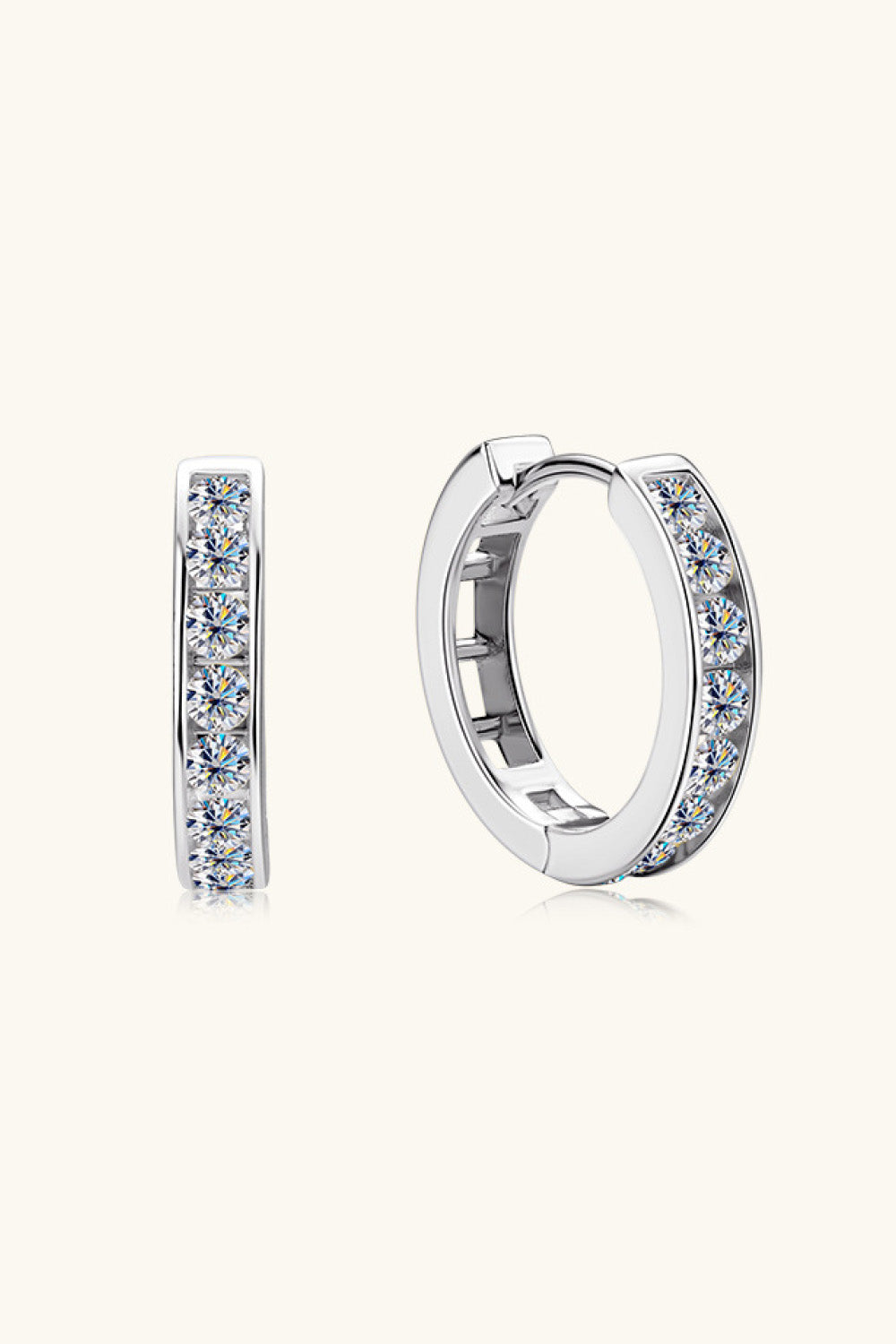 Moissanite 925 Sterling Silver Huggie Earrings - The Daily Makeover