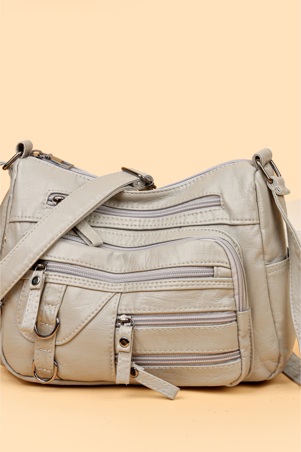Multi-Pocket PU Leather Crossbody Bag - The Daily Makeover