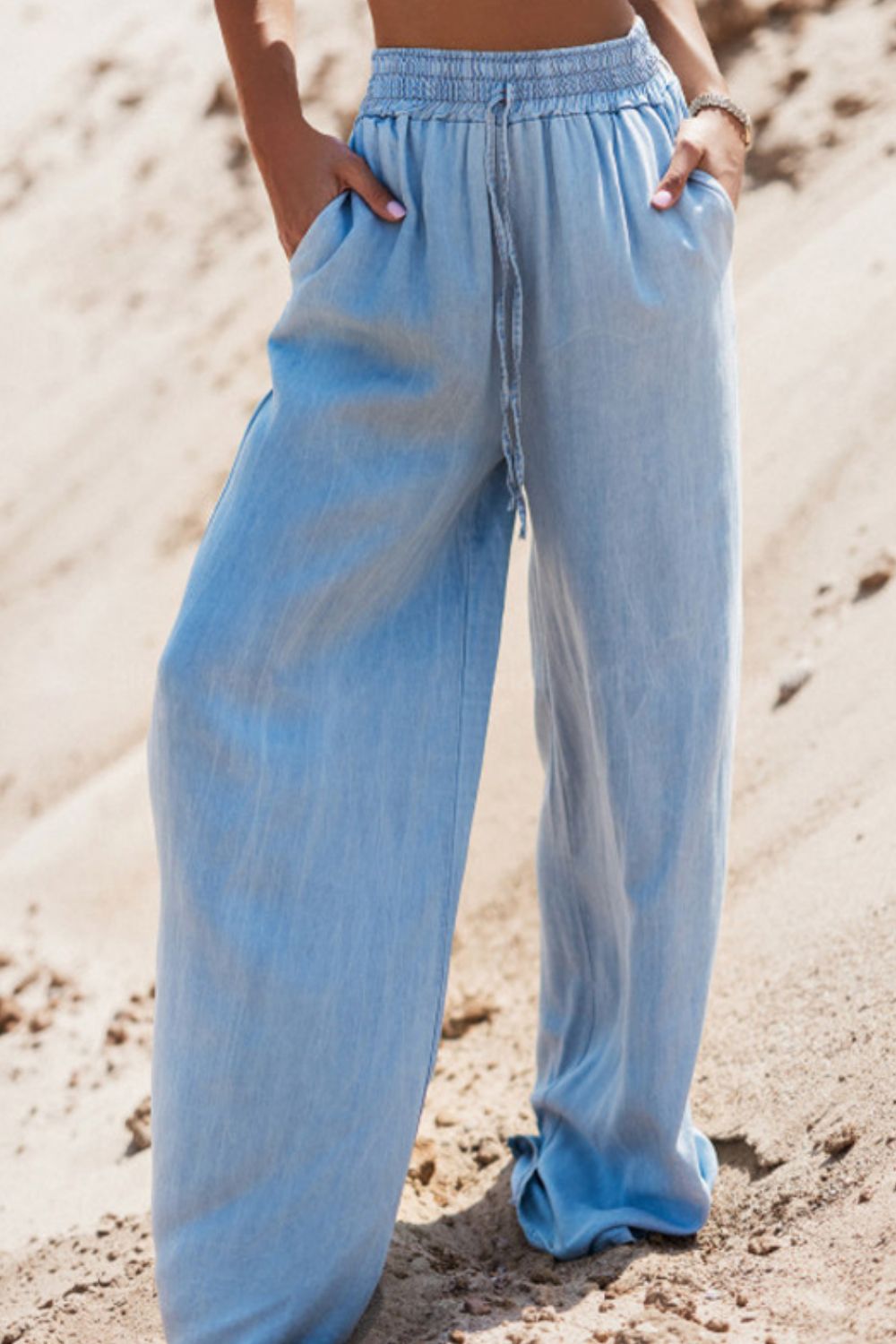 Drawstring Wide Leg Jeans - The Daily Makeover