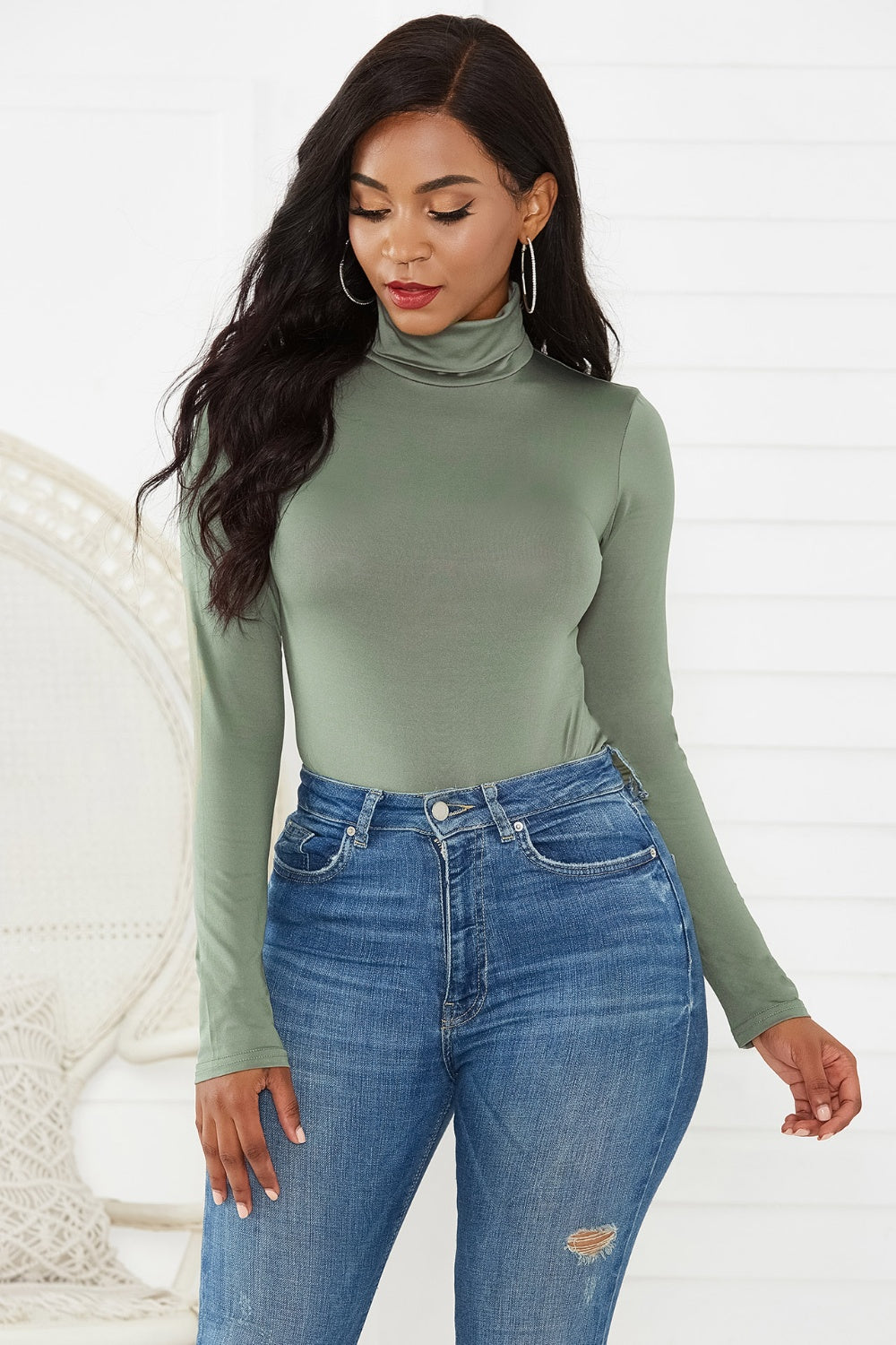 Turtleneck Long Sleeve Bodysuit - The Daily Makeover