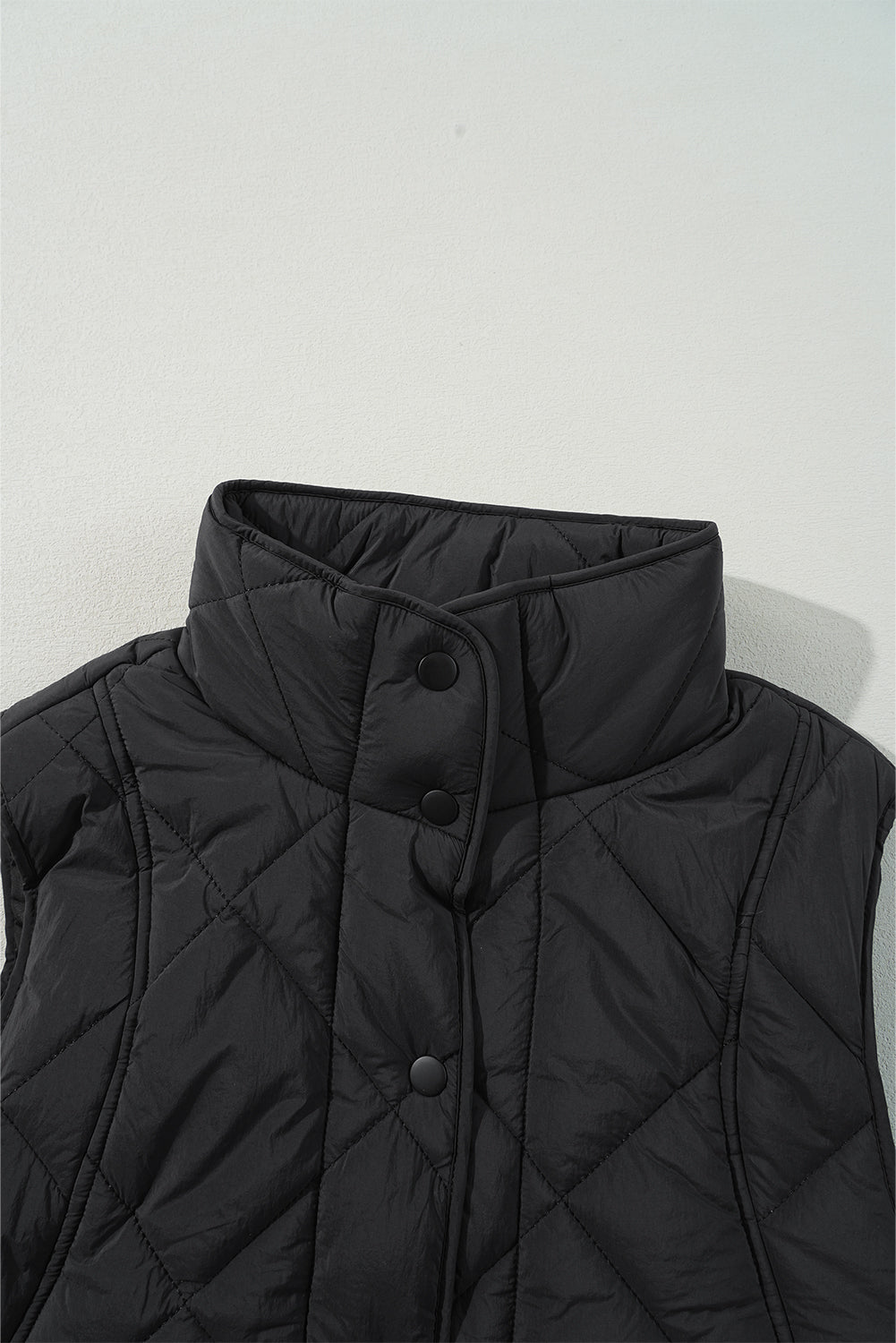 Snap Down Texture Vest Coat with Pockets - The Daily Makeover