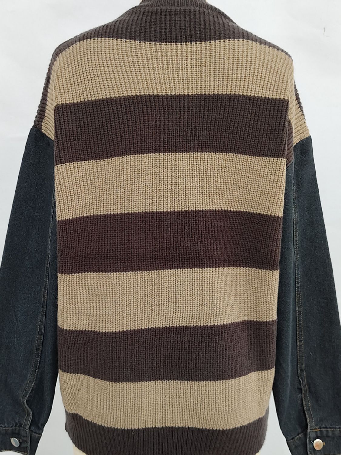 Contrast Round Neck Long Sleeve Sweater - The Daily Makeover