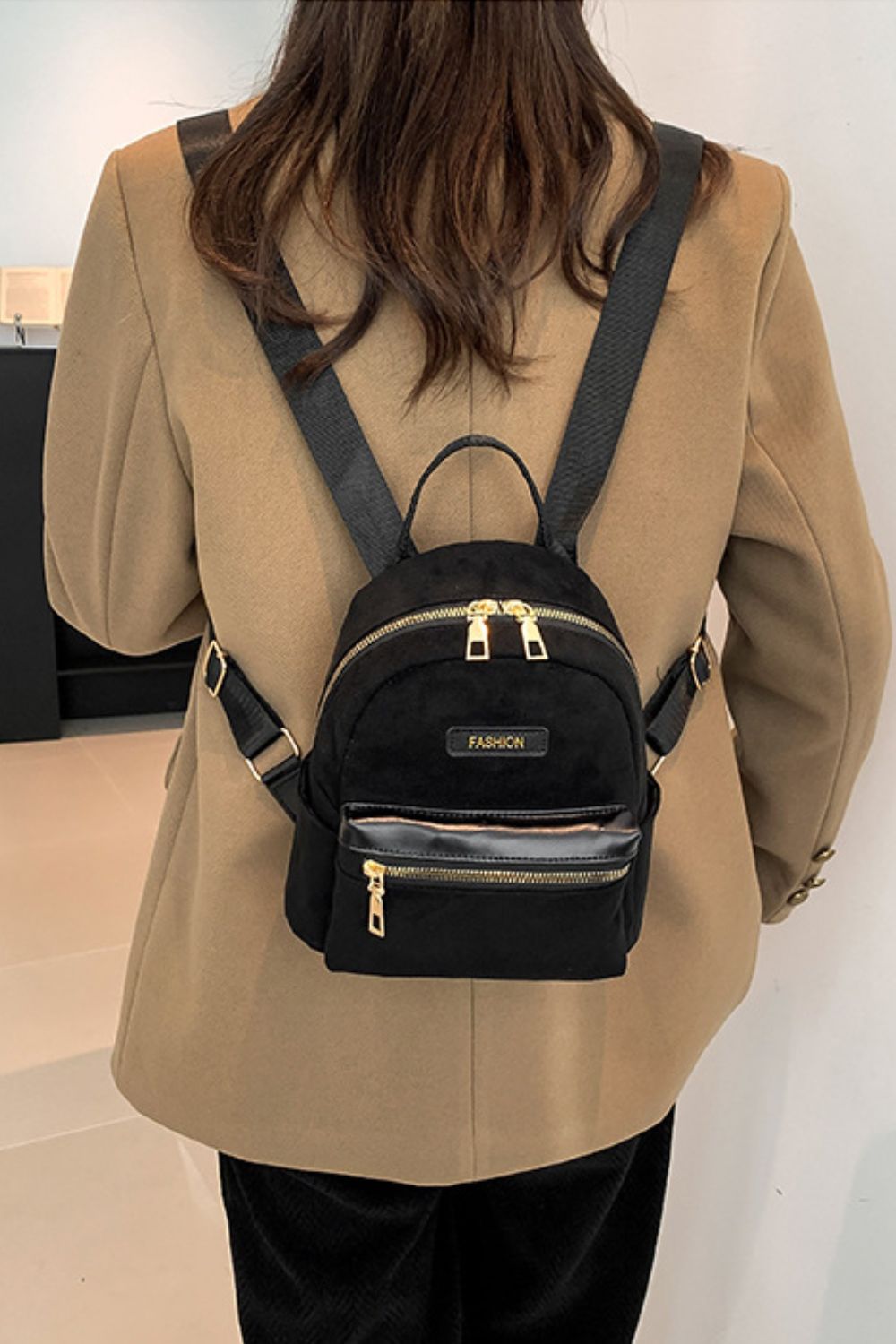 Suede Adjustable Strap Backpack Bag - The Daily Makeover