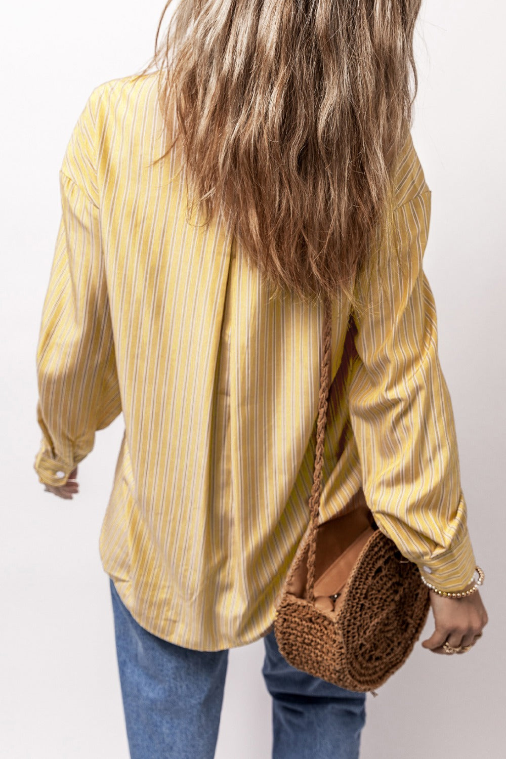 Striped Button Up Long Sleeve Shirt - The Daily Makeover