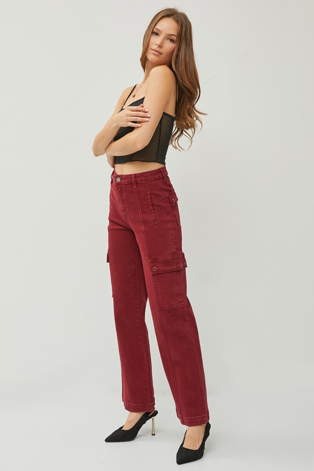 RISEN Full Size High Rise Wide Leg Cargo Jeans - The Daily Makeover