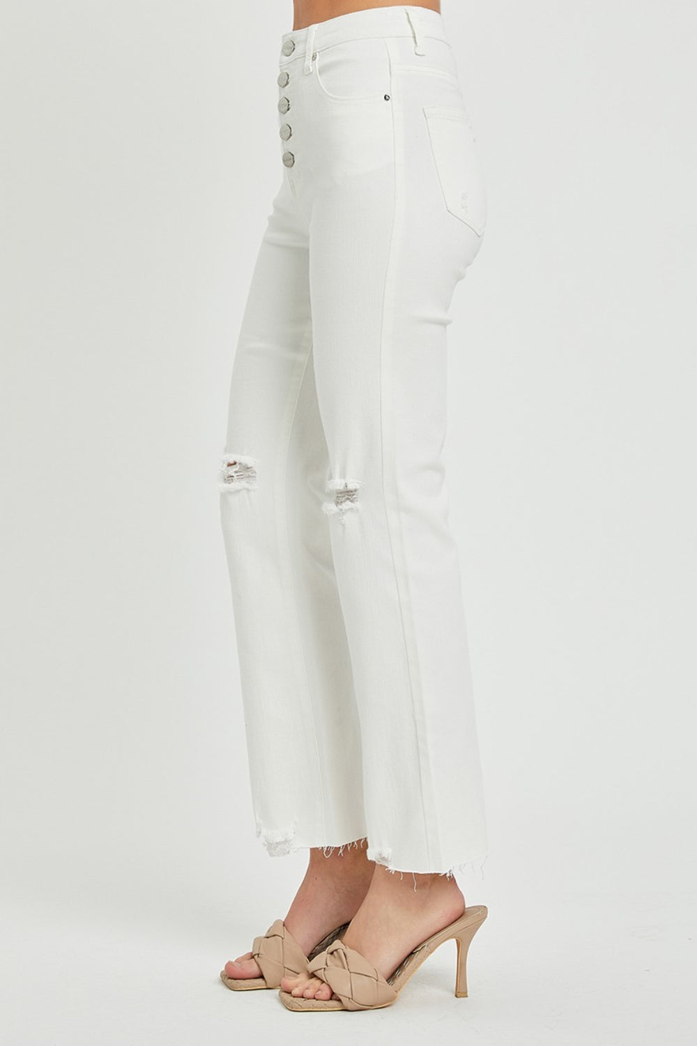 Full Size High Rise Button Fly Straight Ankle Jeans - The Daily Makeover