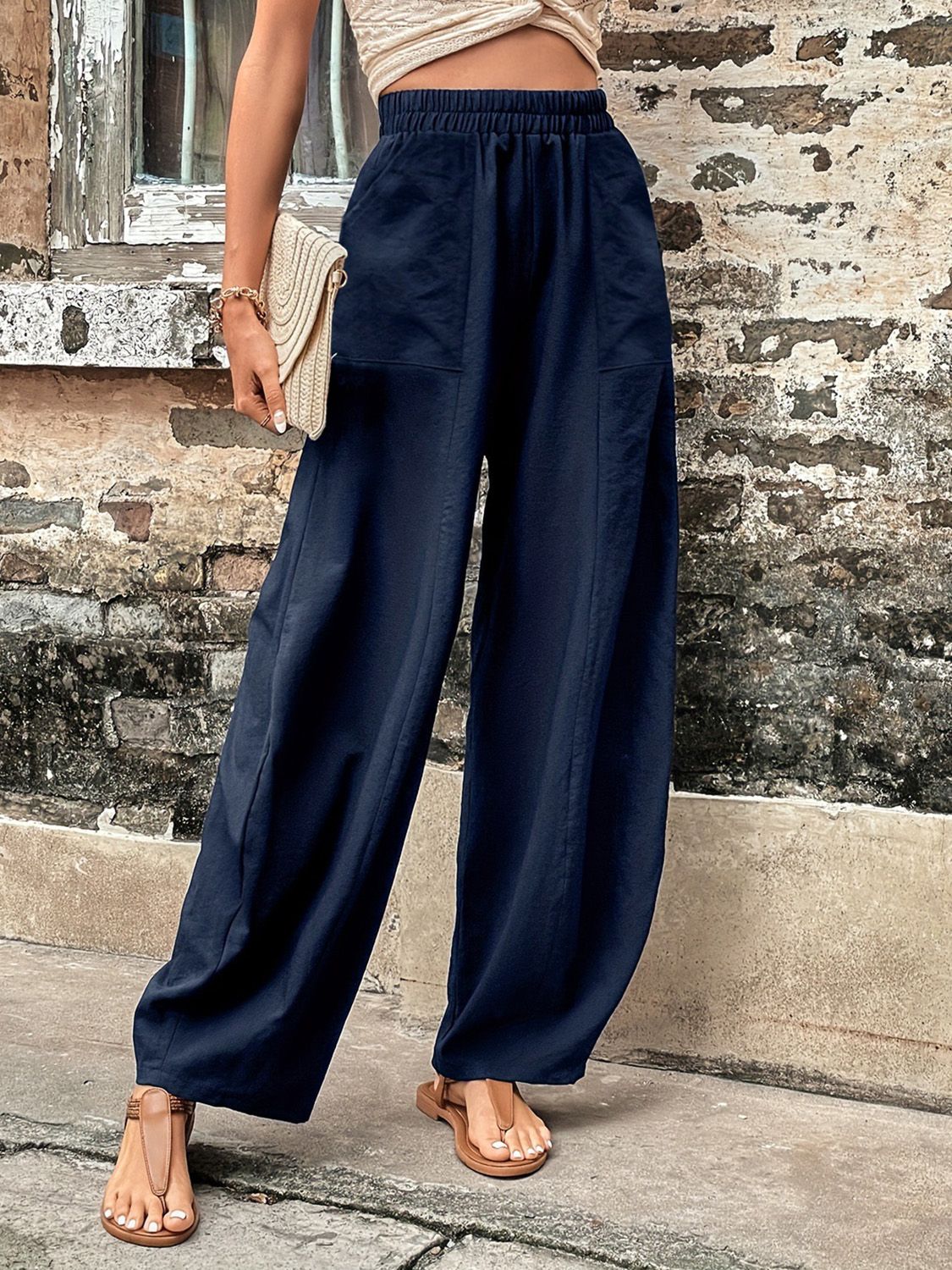 Elastic Waist Pants with Pockets - The Daily Makeover