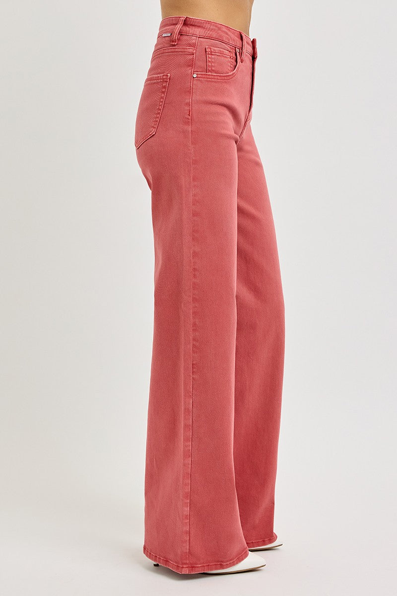 RISEN Full Size High Rise Tummy Control Wide Leg Jeans - The Daily Makeover