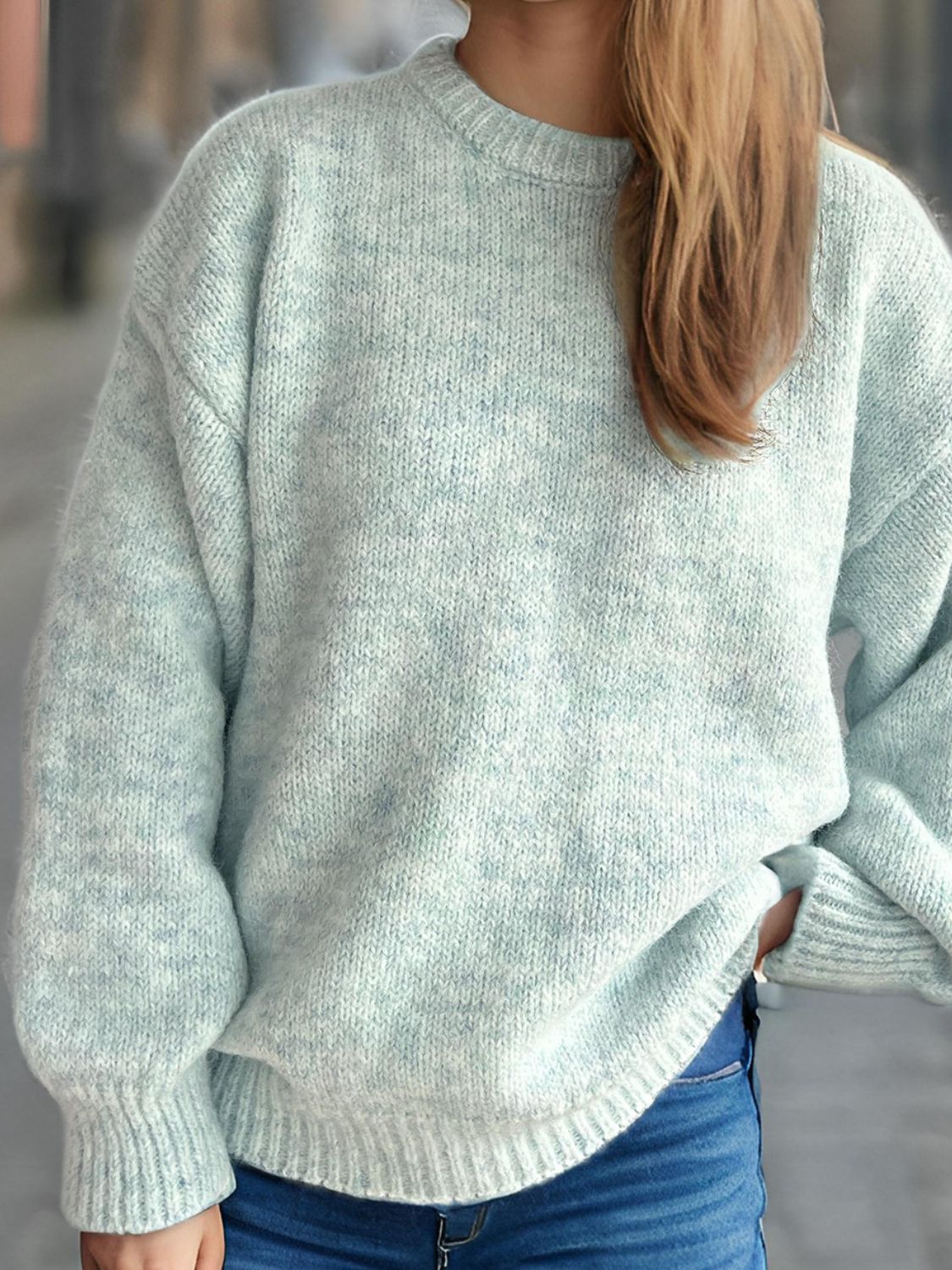 Round Neck Long Sleeve Sweater - The Daily Makeover