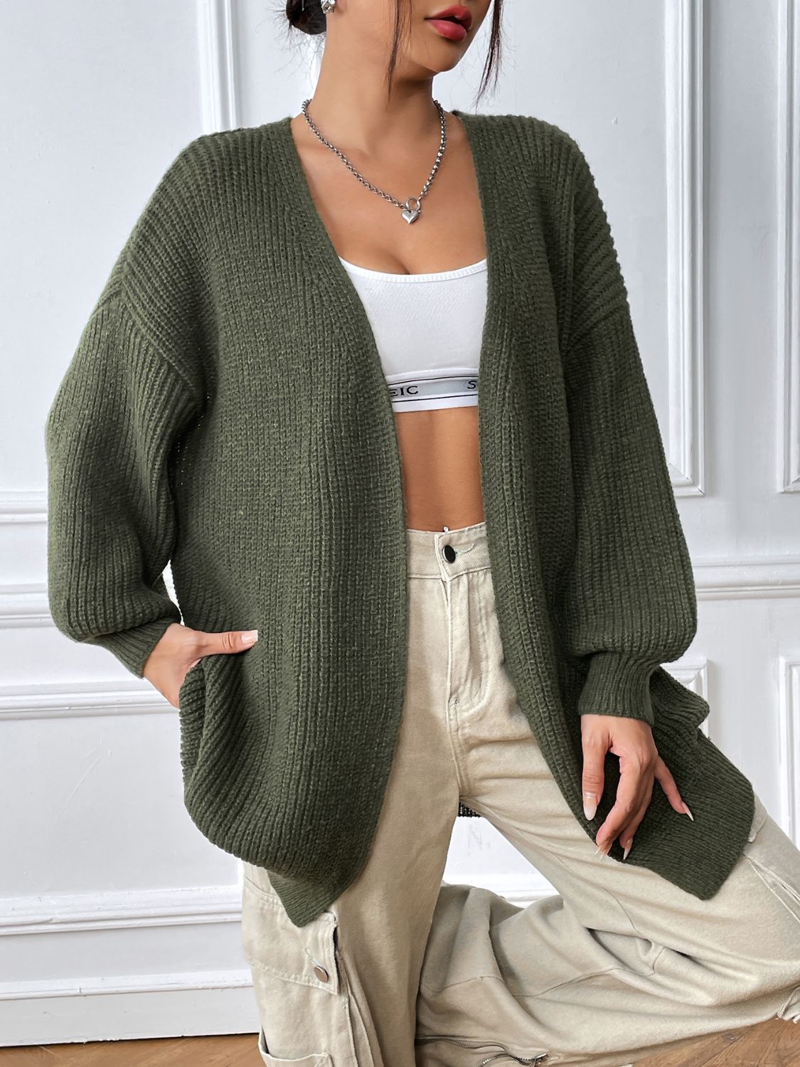 Open Front Long Sleeve Cardigan - The Daily Makeover