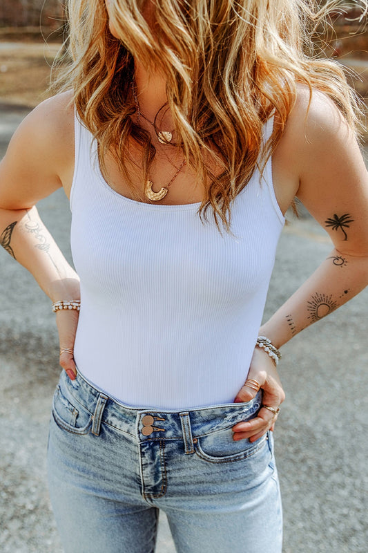 Scoop Neck Sleeveless Bodysuit - The Daily Makeover