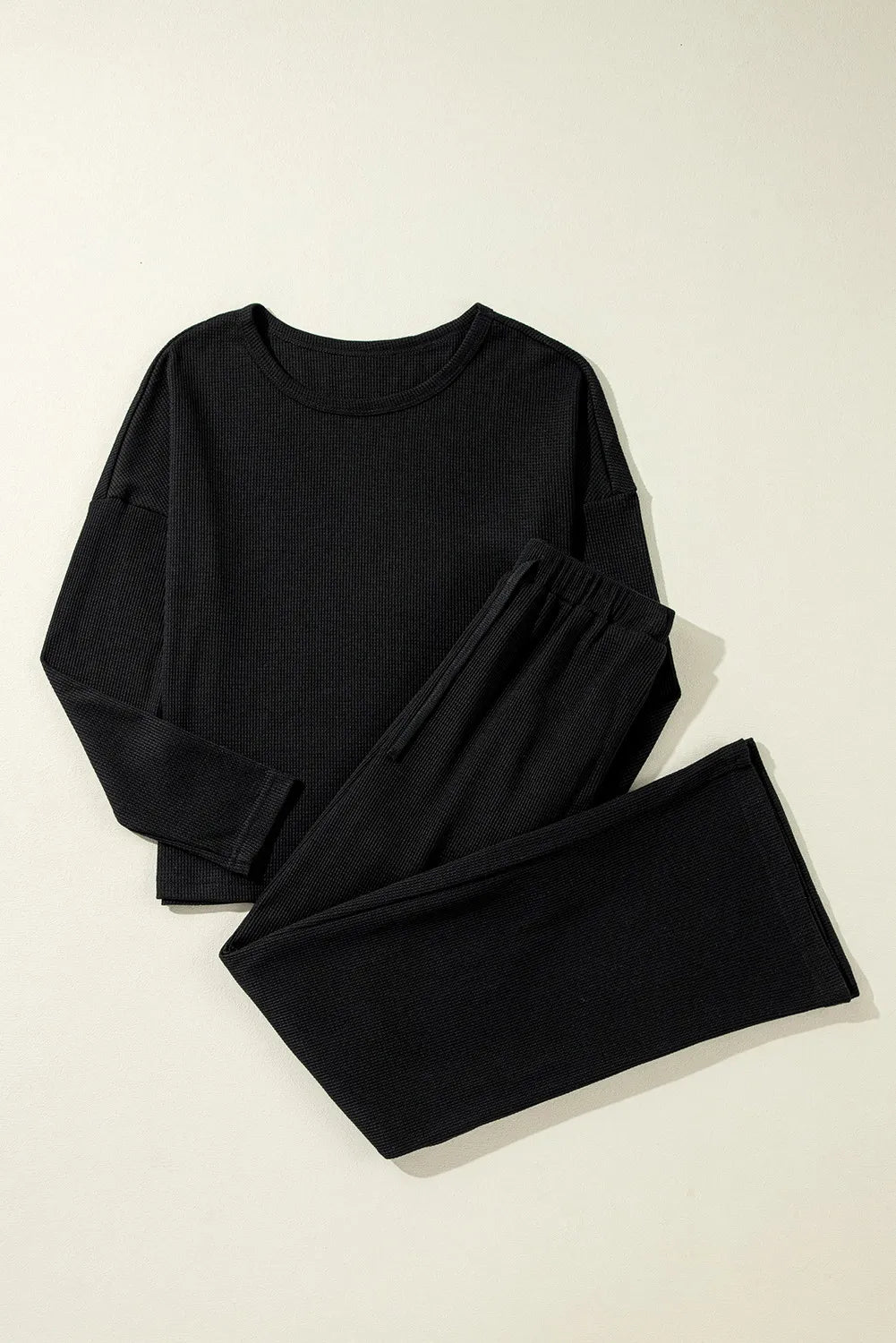 Round Neck Long Sleeve Top and Drawstring Pants Lounge Set - The Daily Makeover