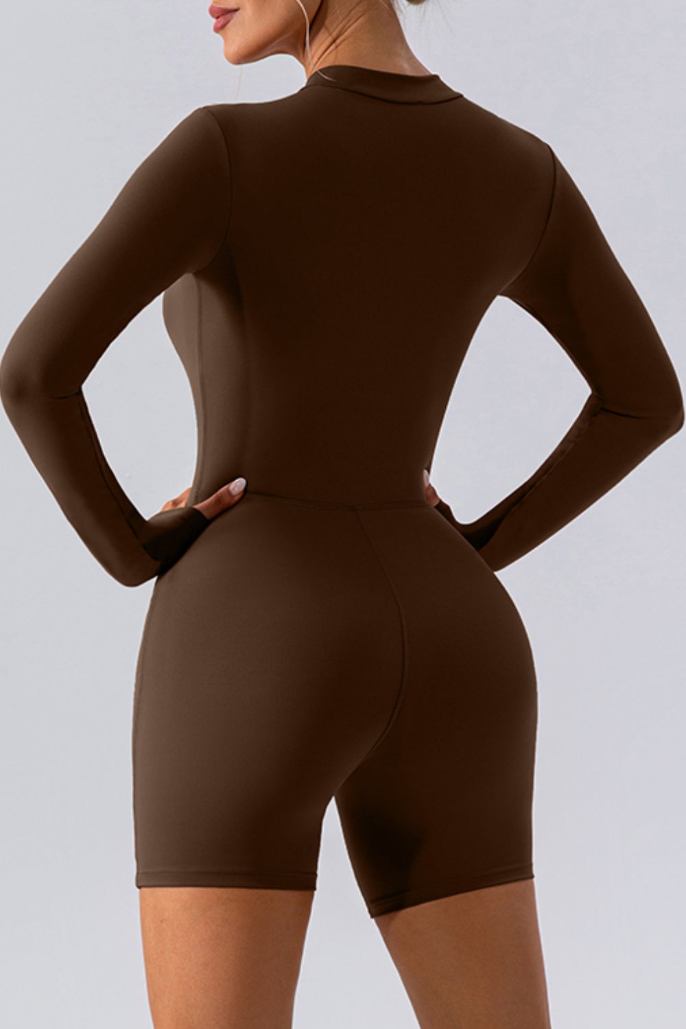 Half Zip Long Sleeve Active Romper - The Daily Makeover