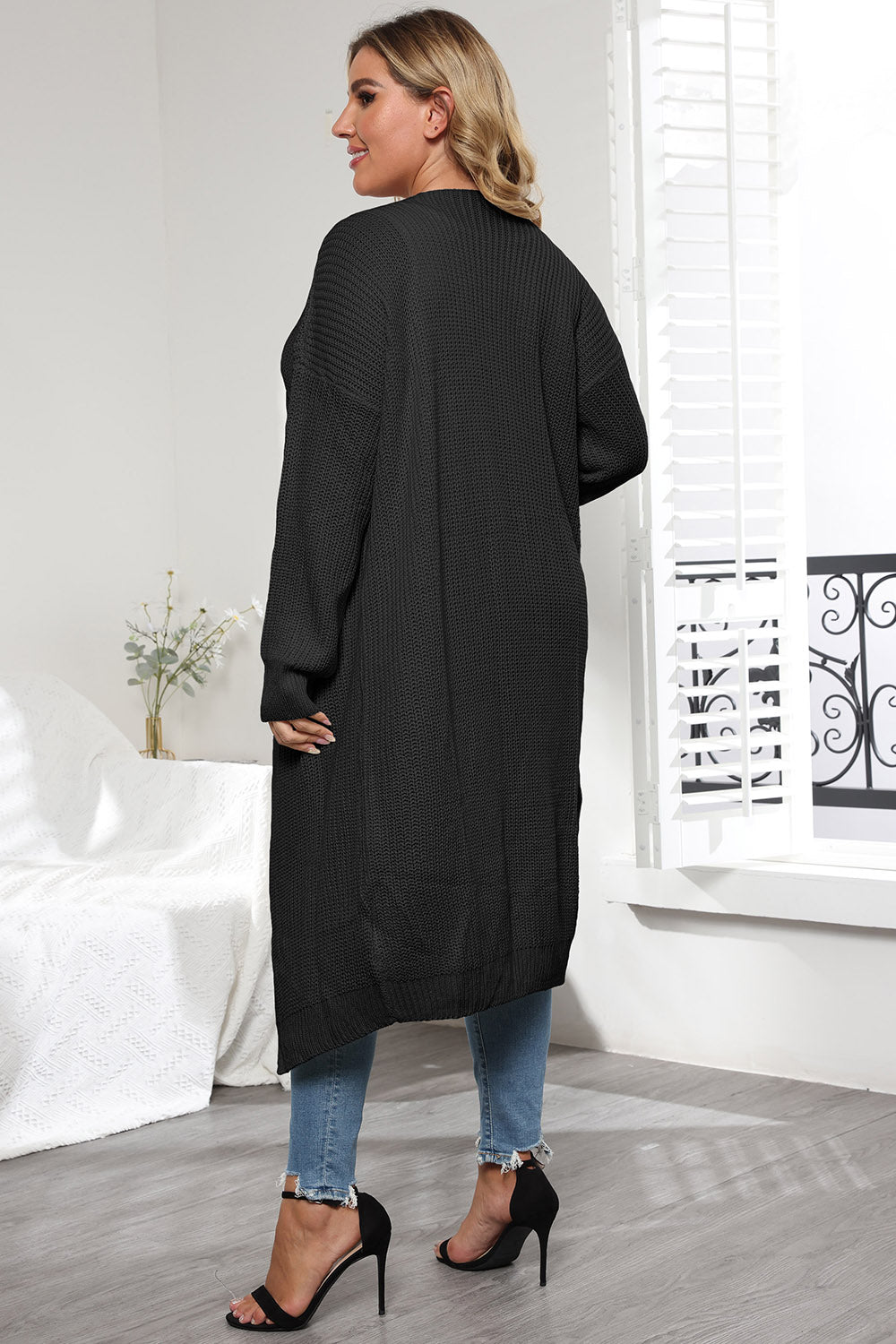 Plus Size Open Front Long Sleeve Cardigan - The Daily Makeover