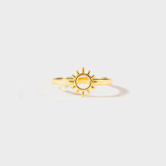 Sun Shape 18K Gold-Plated Ring - The Daily Makeover