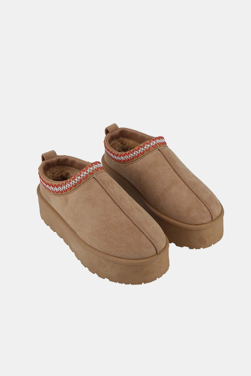 Weeboo Platform Embroidered Trim Slip-On Boots - The Daily Makeover