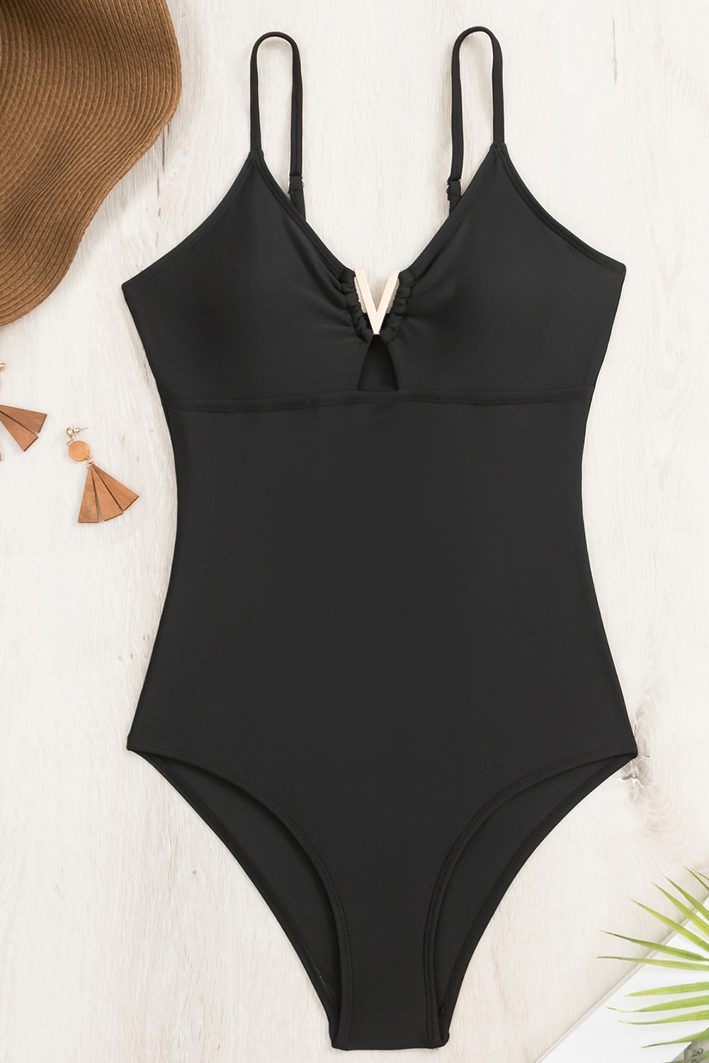 Cutout Spaghetti Strap One-Piece Swimwear - The Daily Makeover