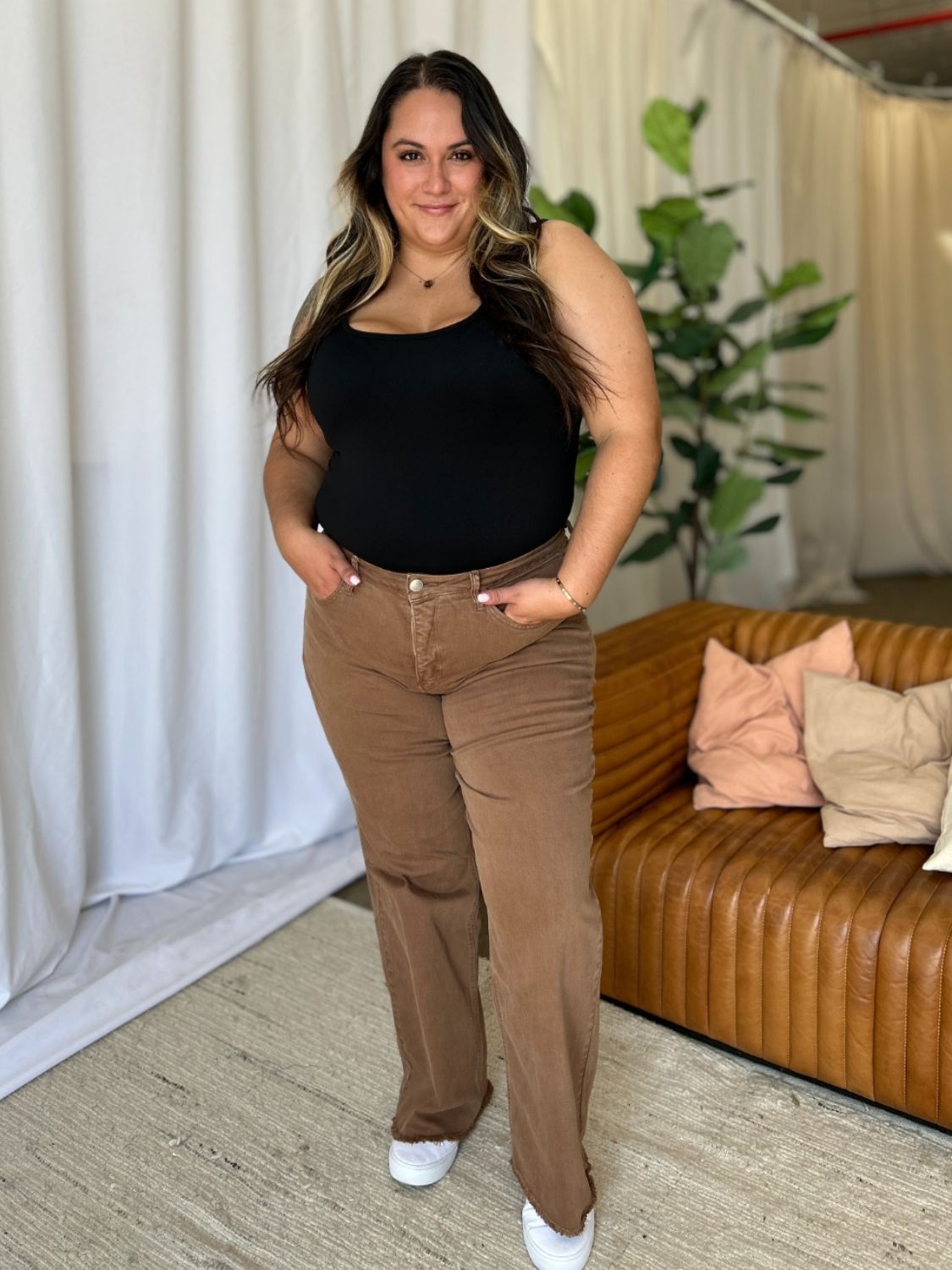 RFM Full Size High Rise Garment Dye Wide Leg Jeans - The Daily Makeover
