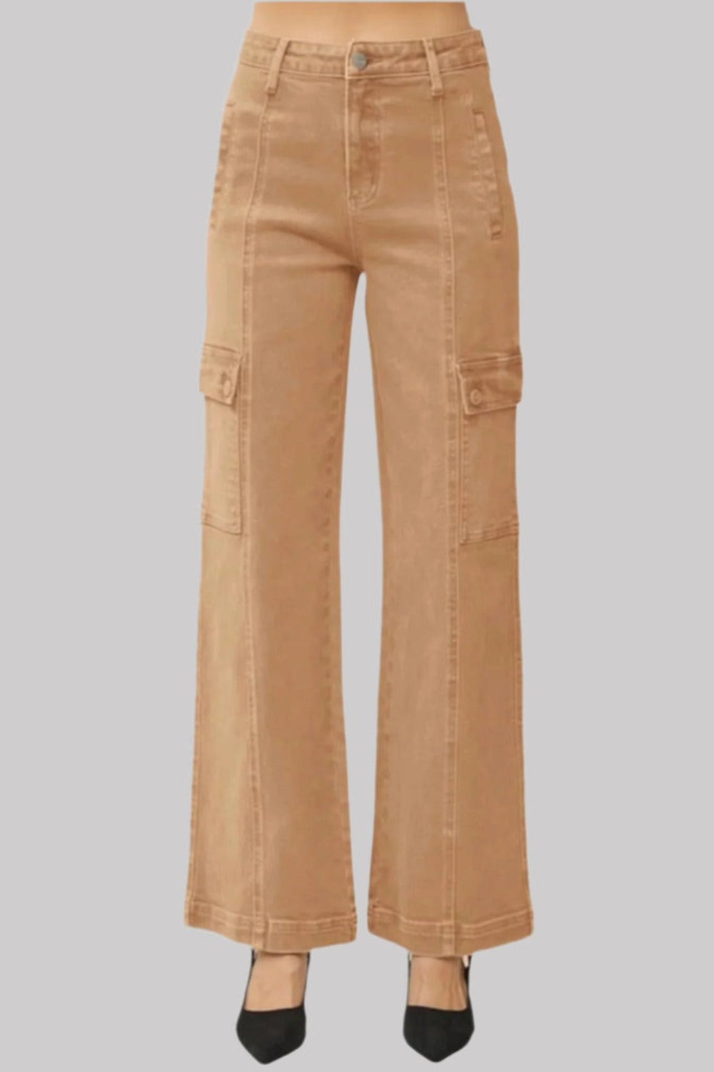 Full Size High Rise Wide Leg Cargo Jeans - The Daily Makeover