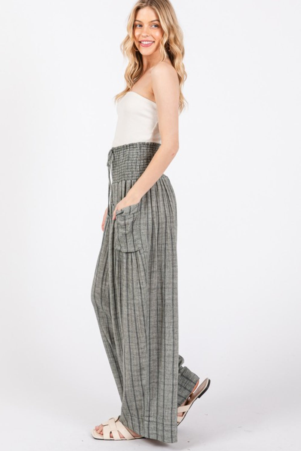 SAGE + FIG Cotton Gauze Wash Stripe Pants - The Daily Makeover
