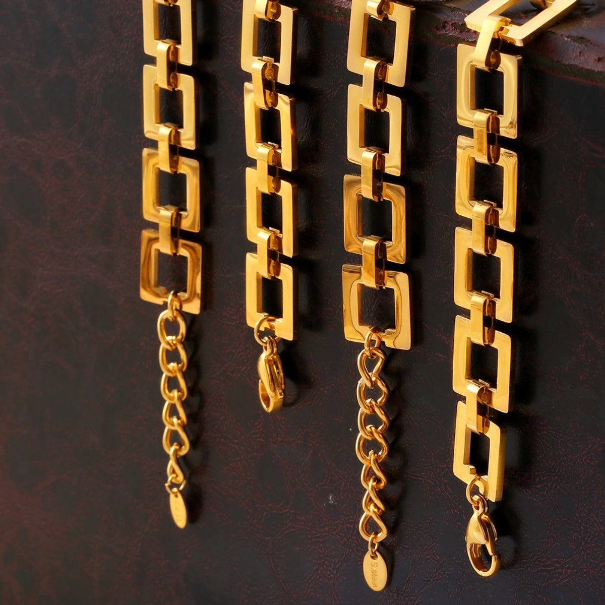 Titanium Steel Hollow Square Chain Bracelet - The Daily Makeover