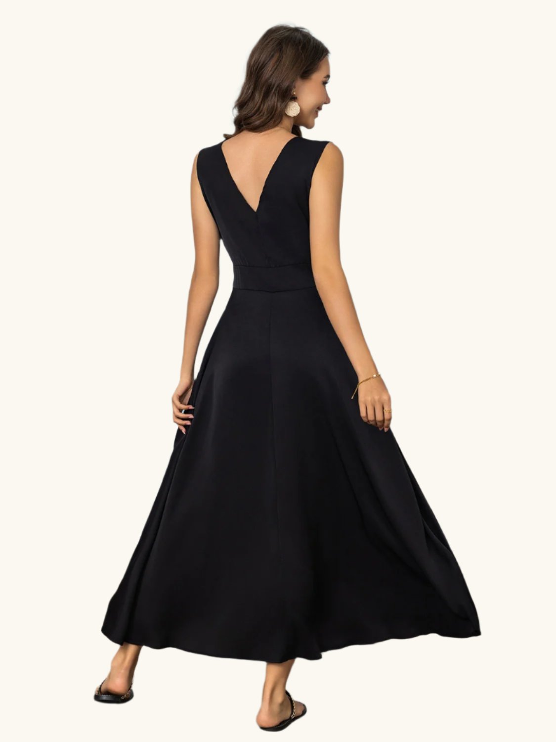 Full Size Slit V-Neck Sleeveless Midi Dress - The Daily Makeover