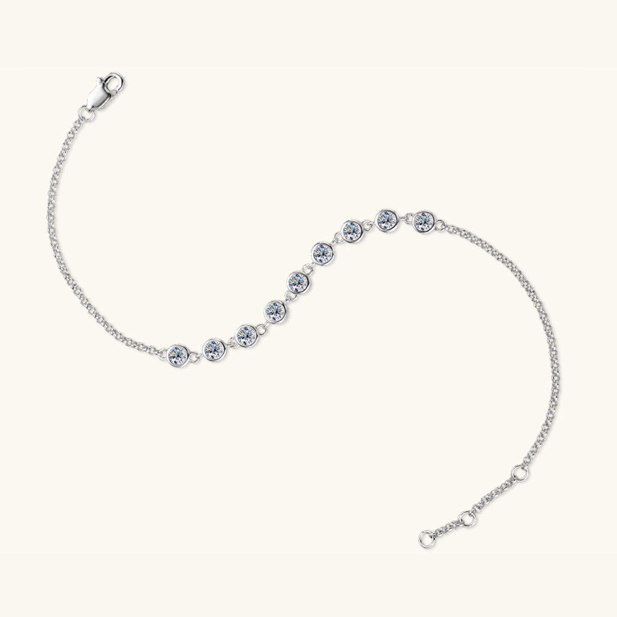 Inlaid Moissanite 925 Sterling Silver Bracelet - The Daily Makeover