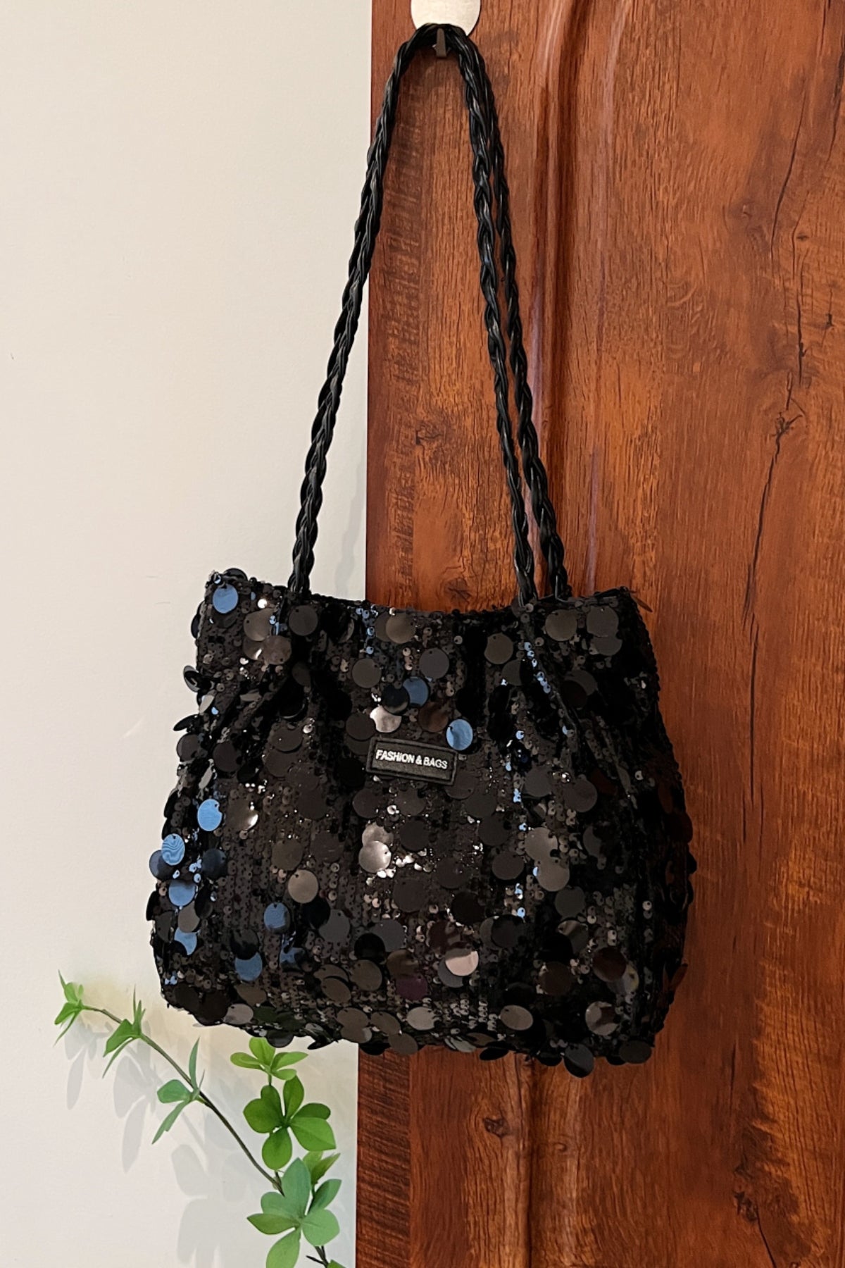 Sequin Braided Strap Shoulder Bag - The Daily Makeover