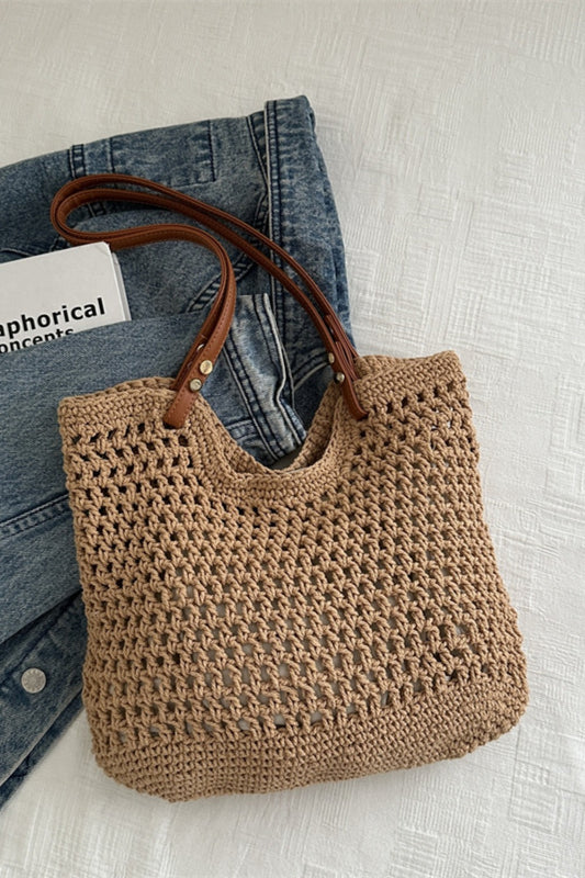 Openwork Woven Tote Bag - The Daily Makeover